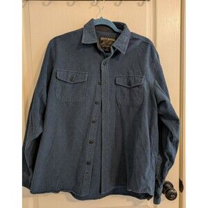 Grizzly Mountain Men’s Size L Heavyweight 100% Cotton Shirt Jacket Blue Outdoor